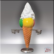 Eist&uuml;te Eiswaffelhalter &ndash; Eiszauber Deko 38 cm als Thekenaufsteller f&uuml;r Eisdiele