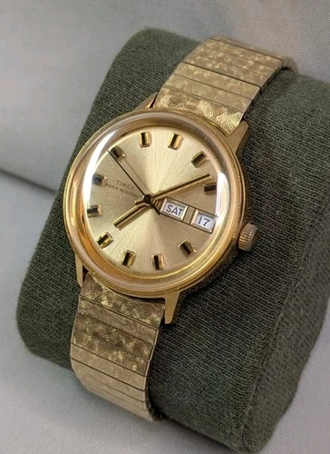 Vintage Timex  Marlin Day Date Manual Wind Men's Watch, 1973 "M27", Works!