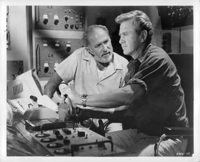 Keenan Winn Lloyd Bridges at a control panel in the film Around Th- Old Photo