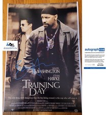 ETHAN HAWKE AND DENZEL WASHINGTON AUTOGRAPH SIGNED 12X18 PHOTO TRAINING DAY ACOA