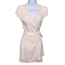 Brandy Melville Robbie Ditsy Floral Print Mini Wrap Dress OS Feminine Flirty Y2K
