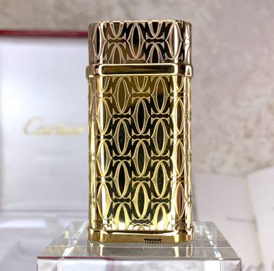 Cartier Gas Lighter C de Cartier Oval Gold Palladium Finish with Case & Papers