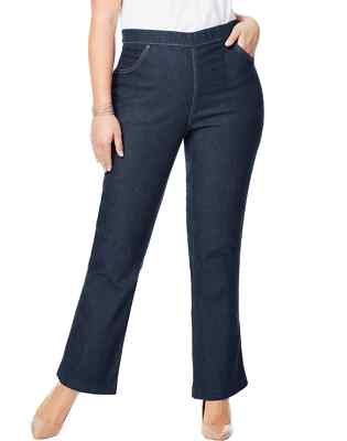 Just My Size JP3962 4-Pocket Stretch Bootcut Jeans Dark Blue 4X Petite Length