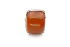 Vintage Sterling Silver 925 Amber Ring Size 8.5