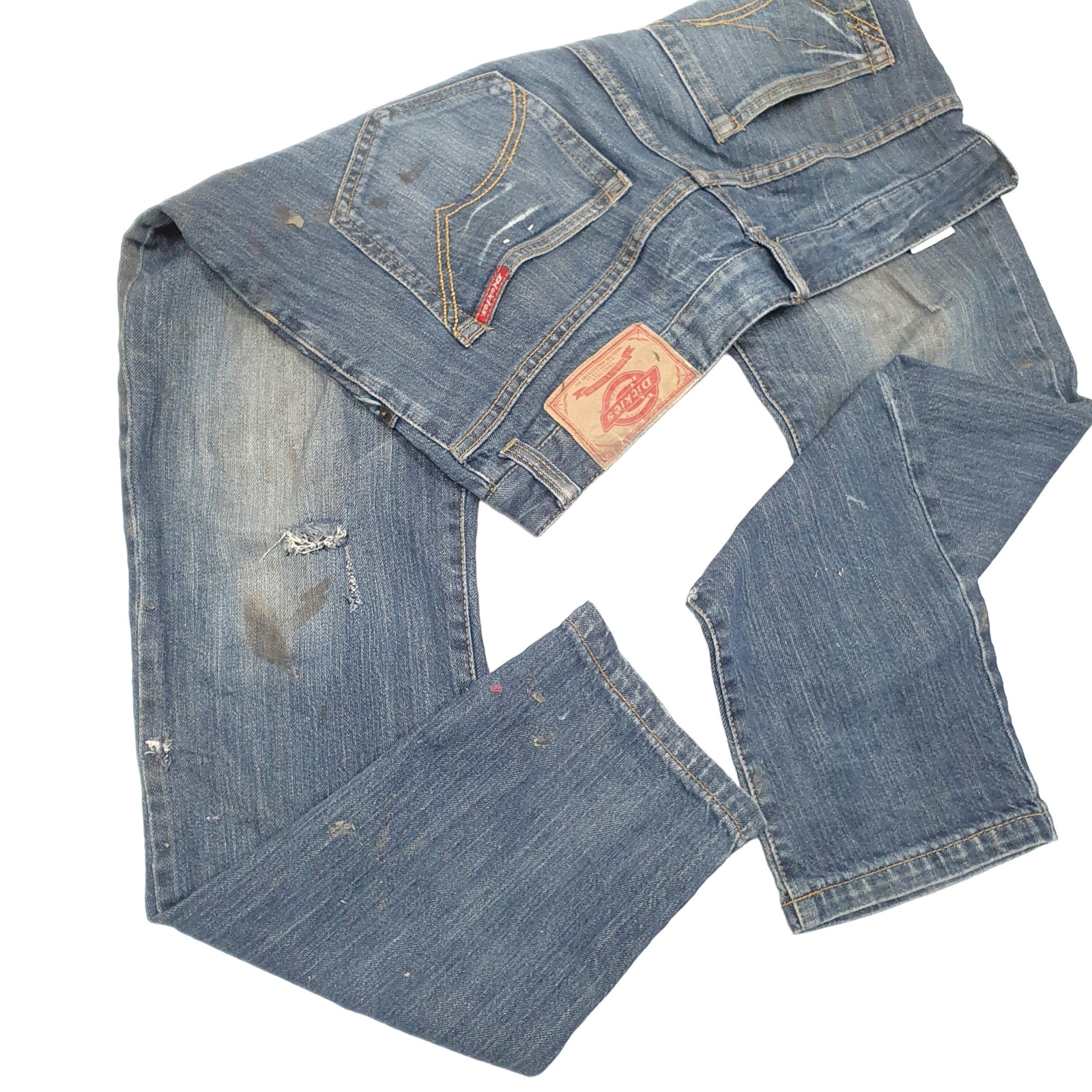 DICKIES Casual Jeans Slim Fit Blue Denim Trousers Mens Tapered W34 L32 image 4