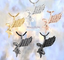 New Crying Angel Wing Cremation Urn Keepsake Ashes Memorial Necklace
