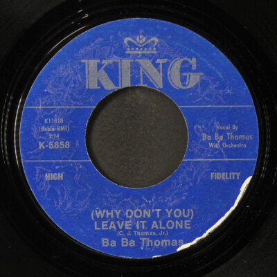 BA BA THOMAS: why don't you leave it alone / in my heart KING 7'' Single 45 RPM