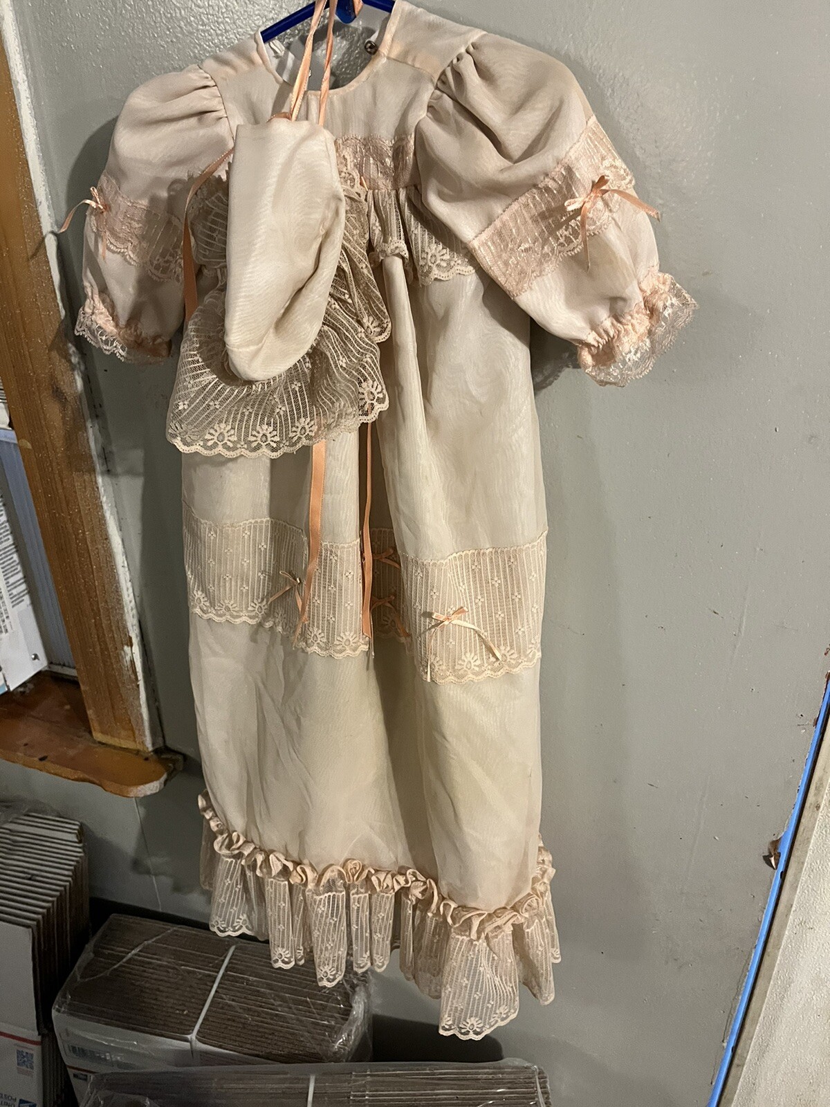 Vintage CHERRIES Campus Girl Robe Pink & Blue Semi Sheer