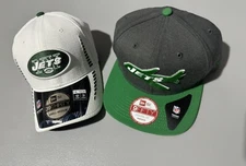 Lot of 2 Men’s New York Jets New Era SnapBack & Reebok Fitted NFL Hat S/M NWT
