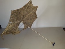 Antique Vintage Parasol Wood shaft Porcelain handle For Restoration