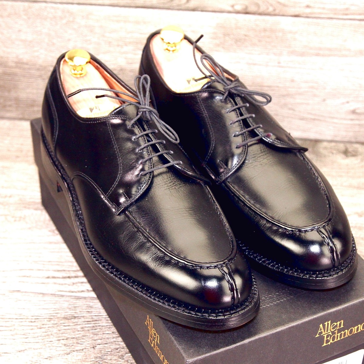 靴 Allen Edmonds Bradley - Black ALLEN EDMONDS BRADLEY SPLIT TOE BLACK LEATHER DERBY LACE UP