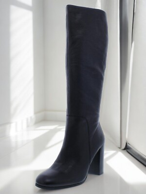 Kenneth Cole New York Women Black Justin Block Heel Knee High