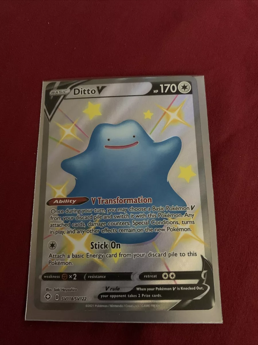 Ditto V SV118/SV122 Shiny Holo Rare Shining Fates Pokemon TCG NM