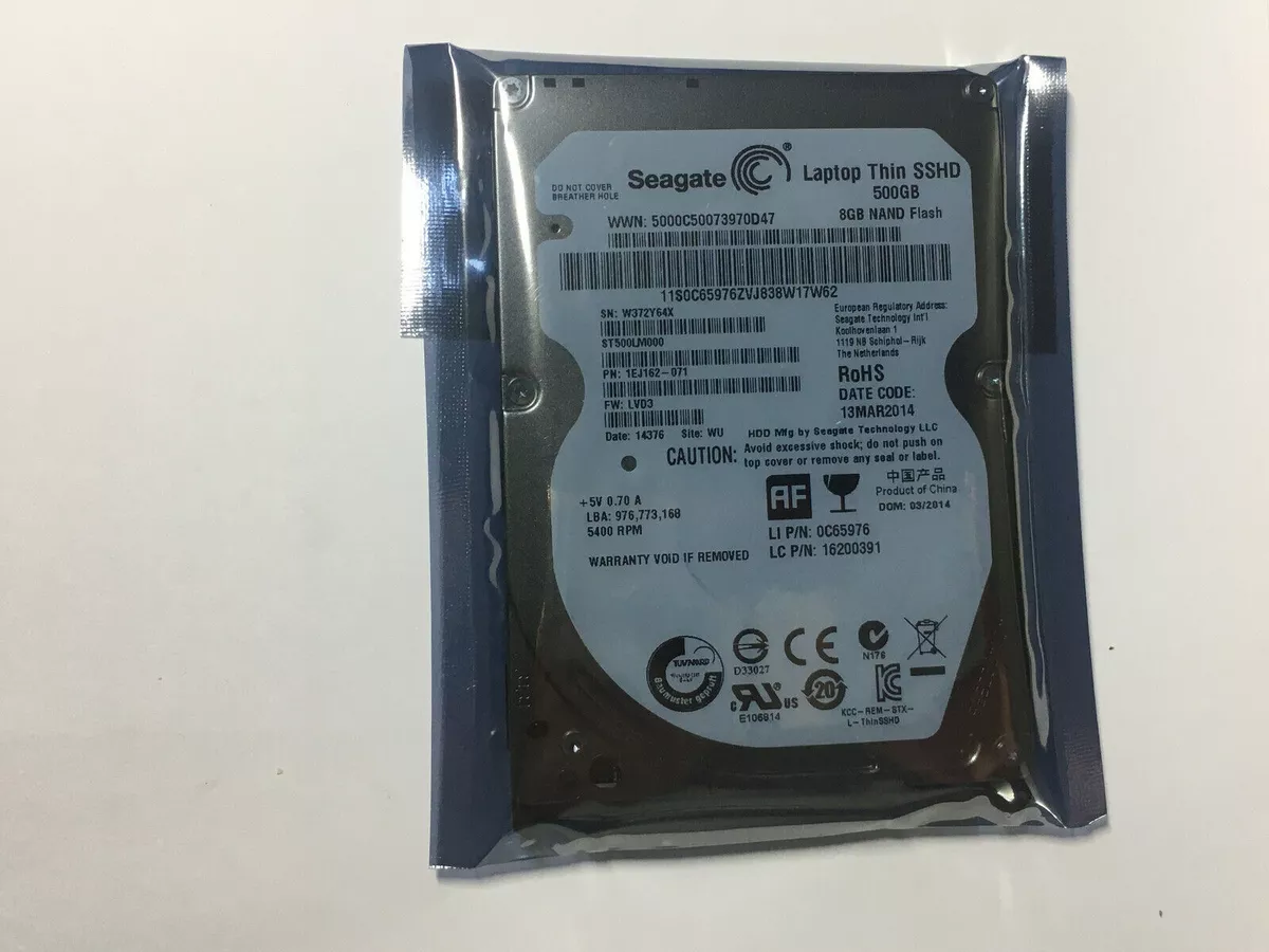Seagate Laptop Thin SSHD 500GB 8GB NAND Flash 7mm 5400rpm Hybrid