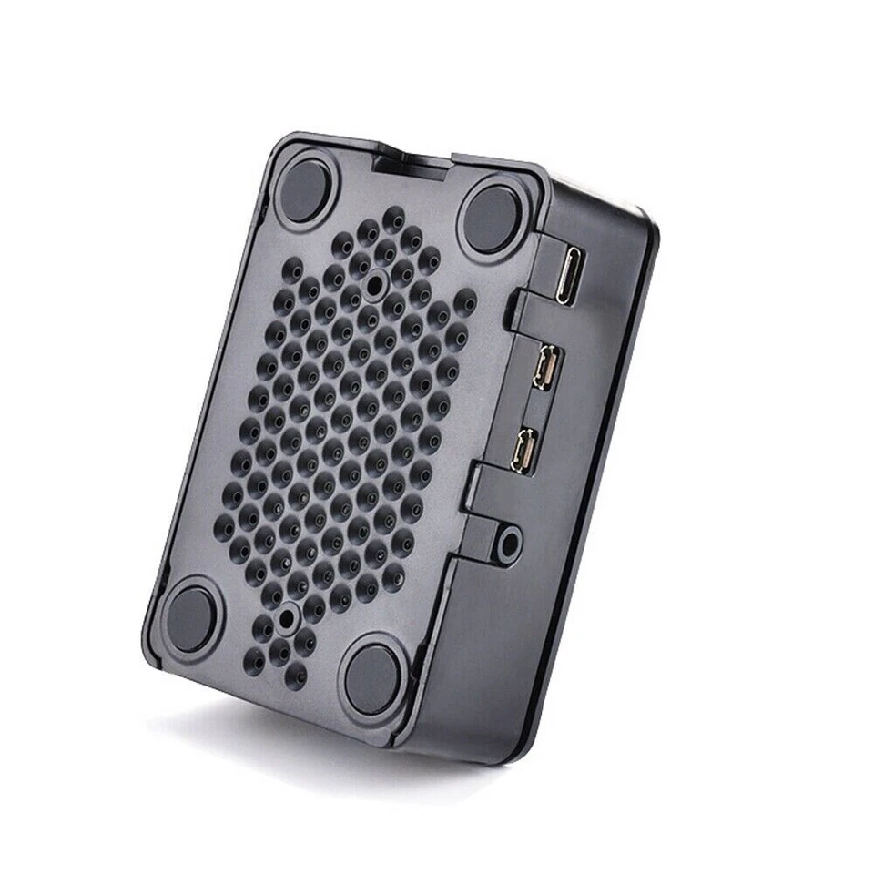 Enclosure Case Box Raspberry Pi 4 B Nero lucido + Alimentatore 5V 3.0A Usb C - Immagine 3 di 4