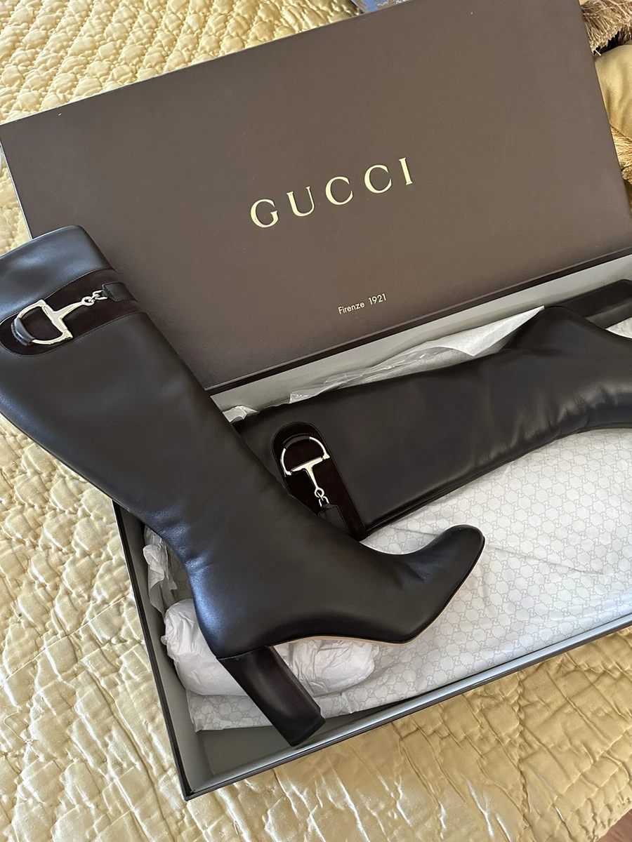 Gucci Horsebit Detail Knee-high Boots