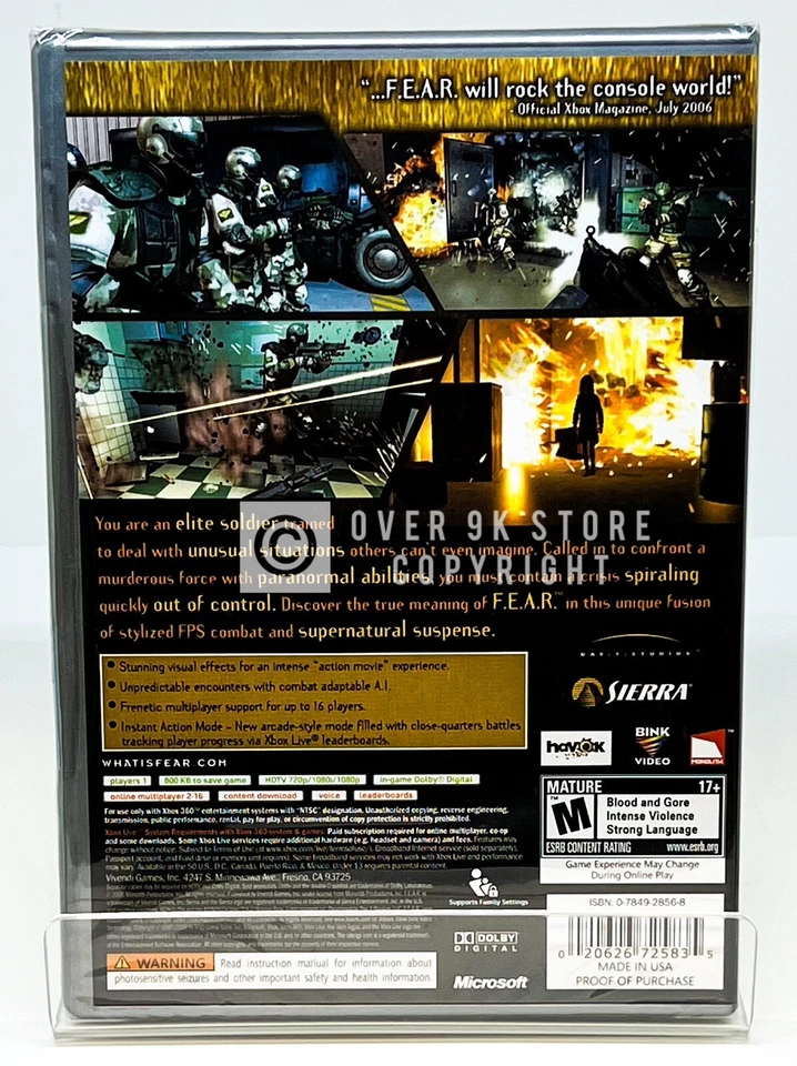 FEAR - Xbox 360 - Brand New | Factory Sealed - Image 2 of 4