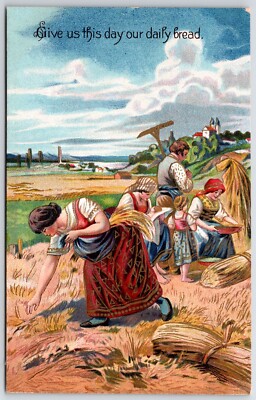 ''Give Us This Day Our Daily Bread'' Lord's Prayer Religious UNP Postcard