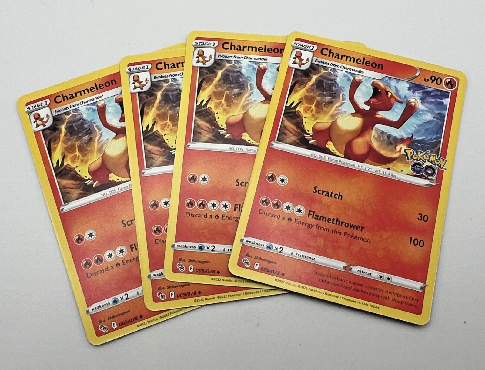 Charmeleon 009/078 x4 4x Pokémon GO 2022 Playset