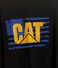 CAT caterpillar Logo Men  s Size XL Black Short Sleeve T-Shirt