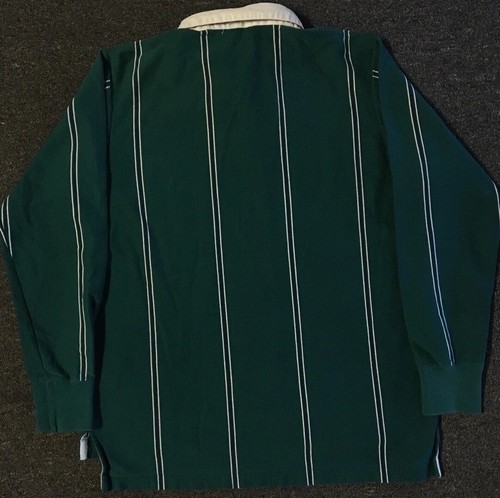 Vtg 90s Faded Striped Polo Rugby Shirt XS S Surf Skate Grunge AOP Vaporwave OP - Picture 4 of 10