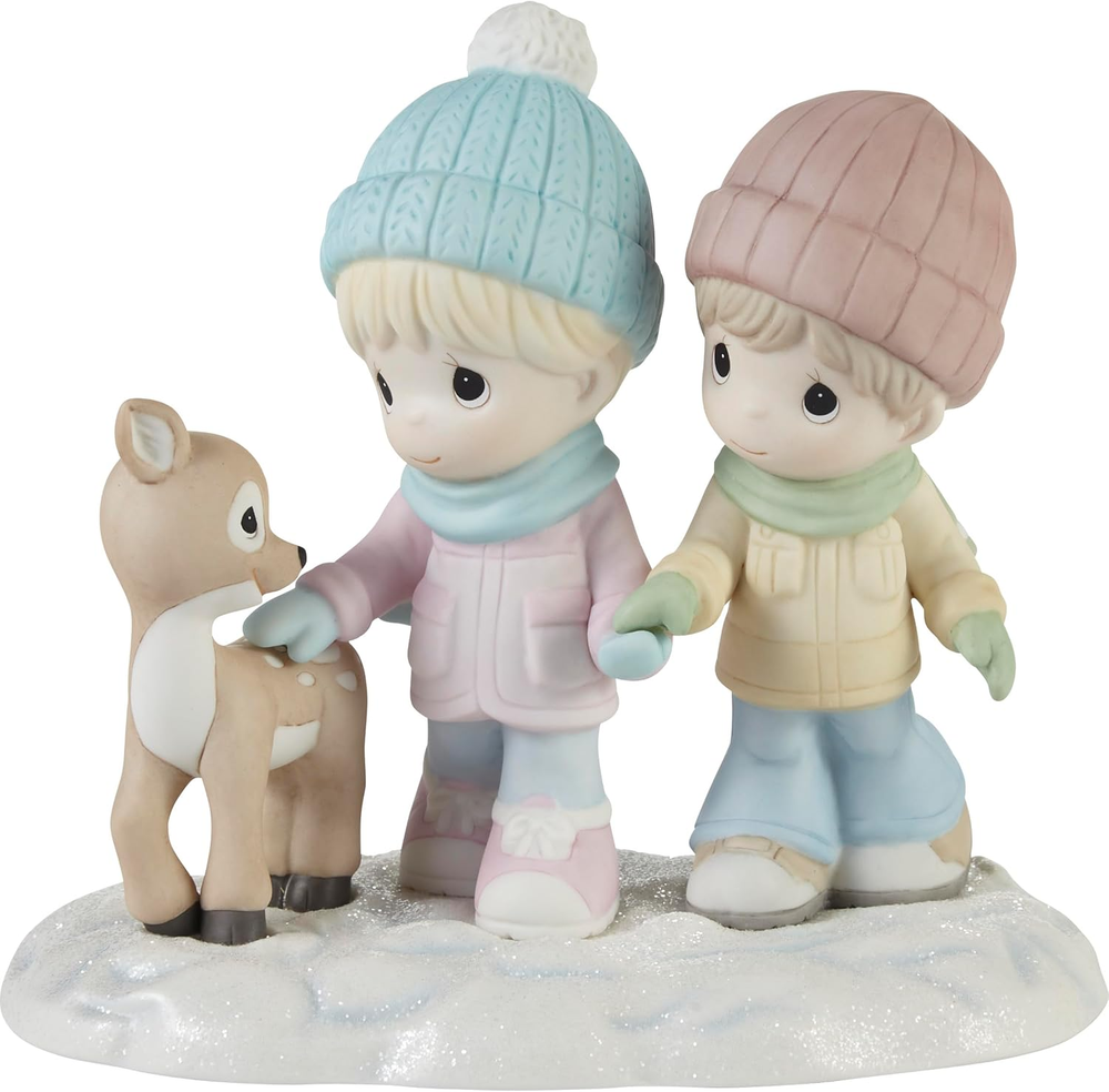 Figurine | a Winter Walk Is Warmer with You Porcelain Figurine | Winter Figurine