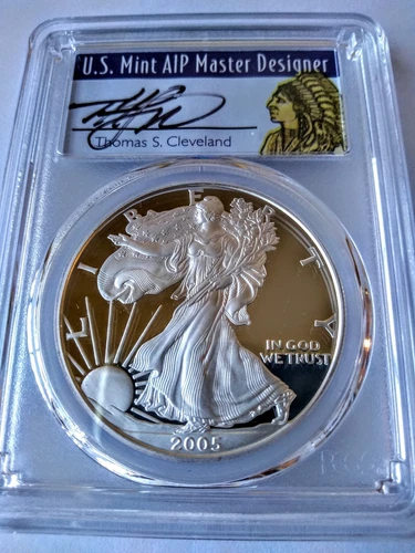 2005-W American Silver Eagle PCGS PR70DCAM Cleveland Native Population (20)