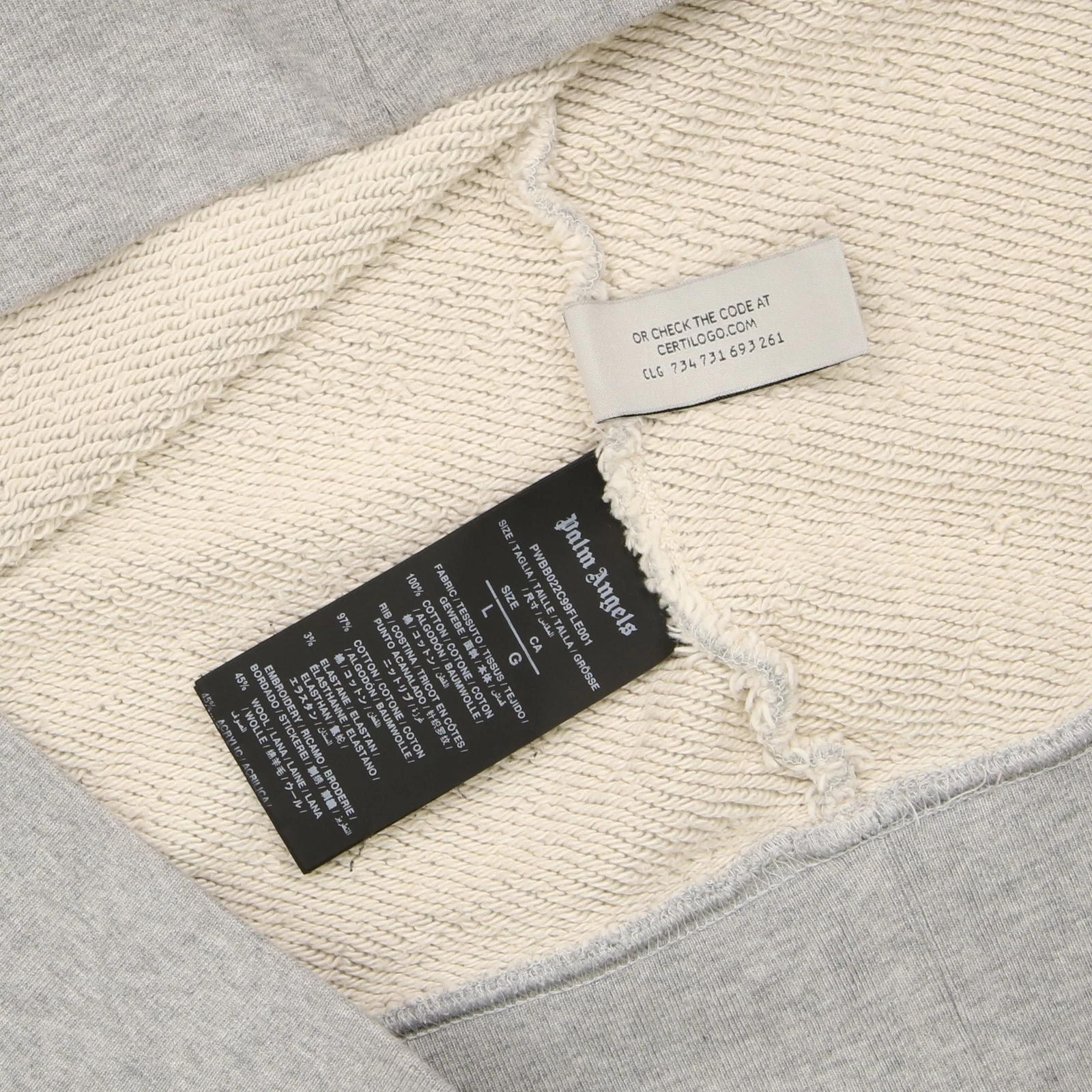Felpa con cappuccio Palm Angels Kill Bear taglia large donna grigia