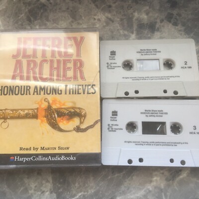 JEFFREY ARCHER * HONOUR AMONG THIEVES * 2 X AUDIO BOOK CASSETTE * FREEPOST UK 