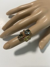 Multi stone Ring Gold Tone Size 5