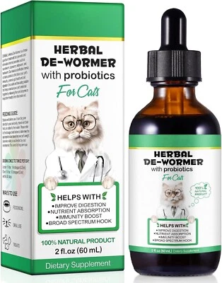 OIMMAL Cat Worming Treatment Natural Herbal Dewormer Probiotic Treatment for Pets Cats