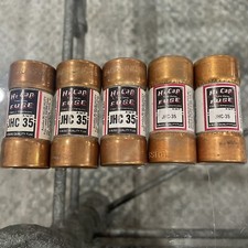 (5) Lot Bussmann JHC 35 35 Amps HI Cap Fuses Time Delay Class J 600 Volts