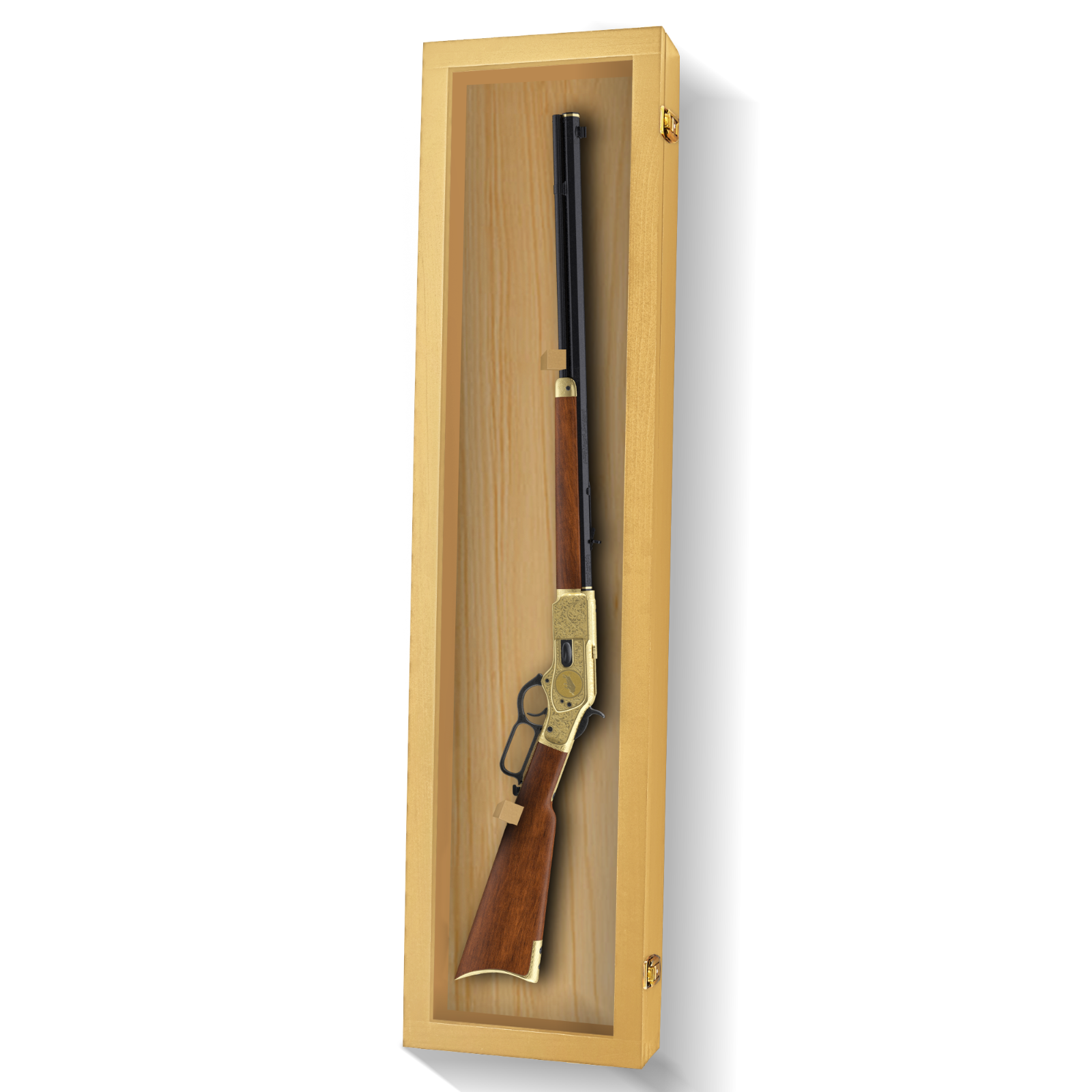 1 Single Rifle Gun Cabinet Display Case Wall Rack Replica Airsoft Civil ...