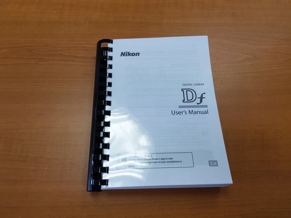 NIKON DF FOTOCAMERA REFLEX DIGITALE MANUALE ISTRUZIONI STAMPATO GUIDA UTENTE 396 PAGINE A5