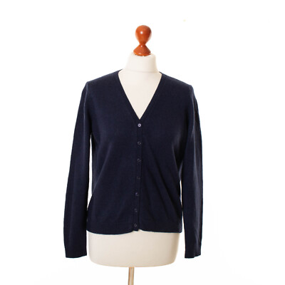 Damen UP2FASHION Blau 100% Kaschmir Strickjacke Größe M - Main Image