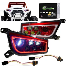 RZR LED Halo Headlight Polaris XP 1000, 900, General (Red Halo)