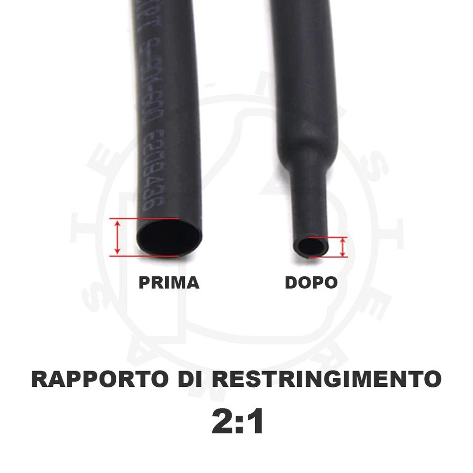 GUAINA TUBO TERMORESTRINGENTE TERMORETRAIBILE COLORE NERO DIAM. 50mm - 1 METRO - Immagine 4 di 4