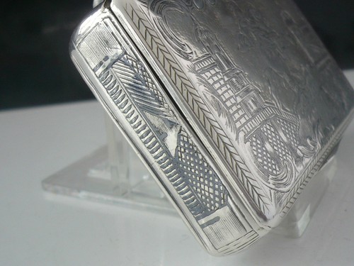Antique Russian Silver Niello Snuff Box, Monument Peter the Great St Petersburg - Picture 3 of 12