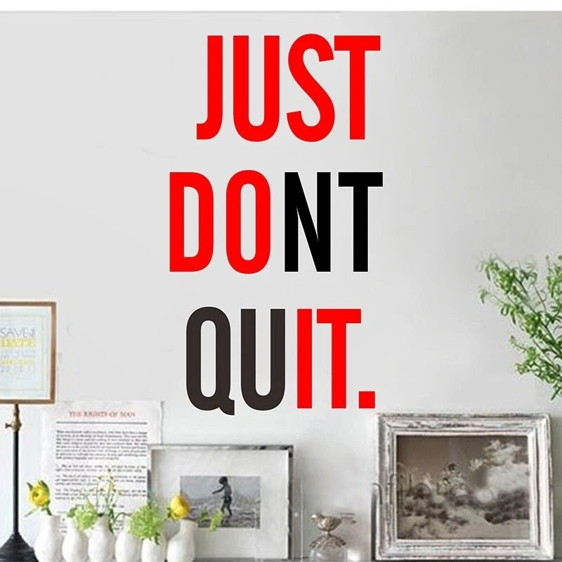 JUST DONT QUIT Gym Workout Motivation Quote Words Vinyl Wall Sticker Wallpaper - Image 2 of 4