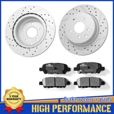 Rear Drilled Rotors Ceramic Brake Pad For Nissan 350Z 370Z Infiniti G35 G37 M35