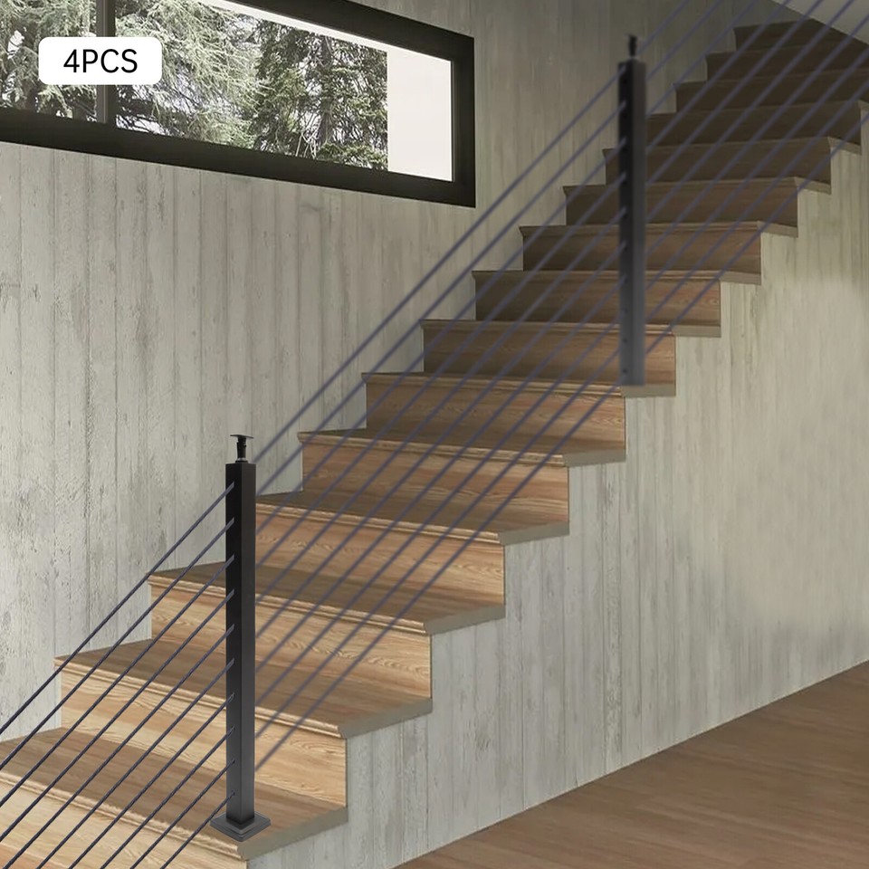 Cable Railing Post Stainless Steel Stair Handrail Deck Railing Kit DIY ...