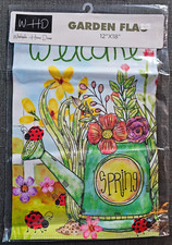 Nice Garden Flag 12" x 18" Double Sided "Welcome Spring w/ Flowers"