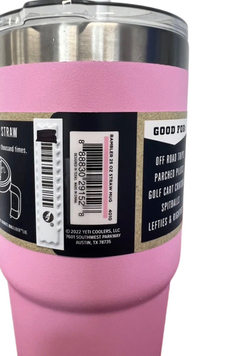 Yeti 25 oz - POWER PINK - Straw Mug Tumbler New RARE! Ships