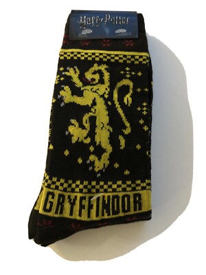 Harry Potter Socks 2 Pair Gryffindor & Slytherin Hard To Find WB HYP Size 6-12