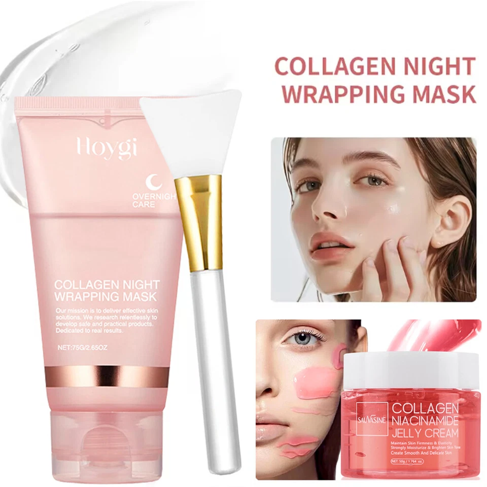 Collagen Overnight Wrapping Peel Off Mask Collagen Jelly Cream Hydrating Firming - Image 2 of 4