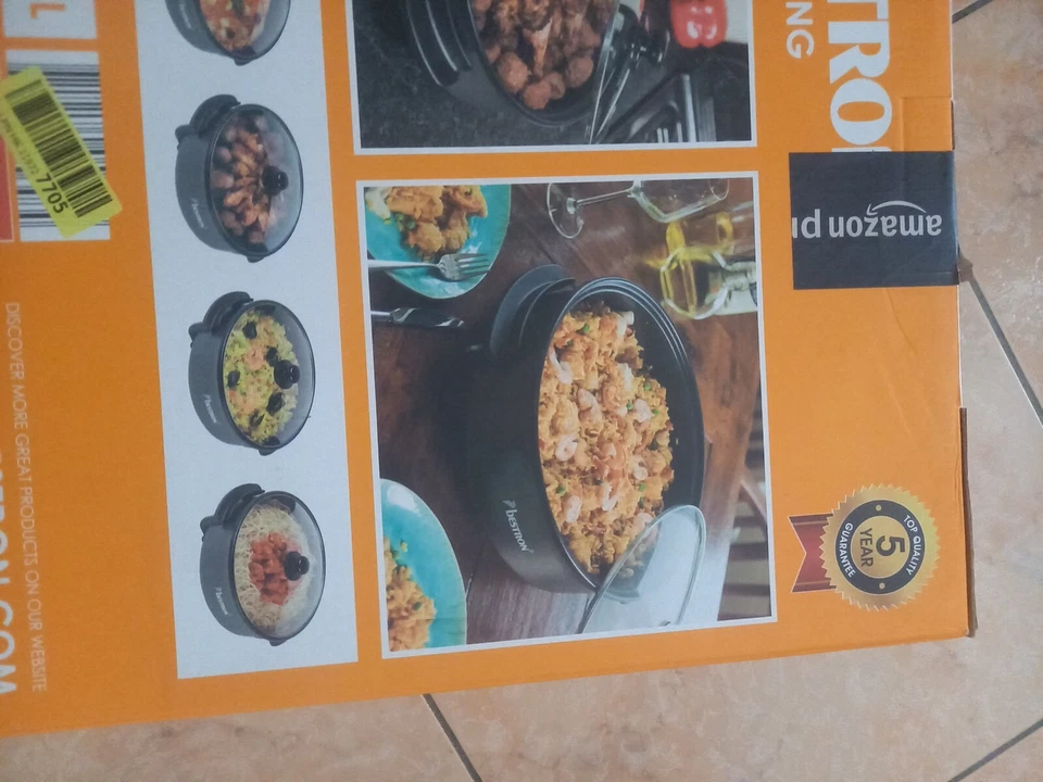 Poêle Électrique Multifonctions Frire Cuire Maintenir A Chaud Antiadhésive 1500W - Photo 4/4