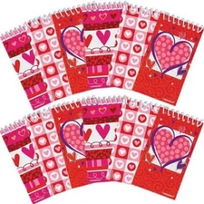Valentine's Day Hearts Red Pink Holiday Theme Party Favor 30 ct. Mini Notepads