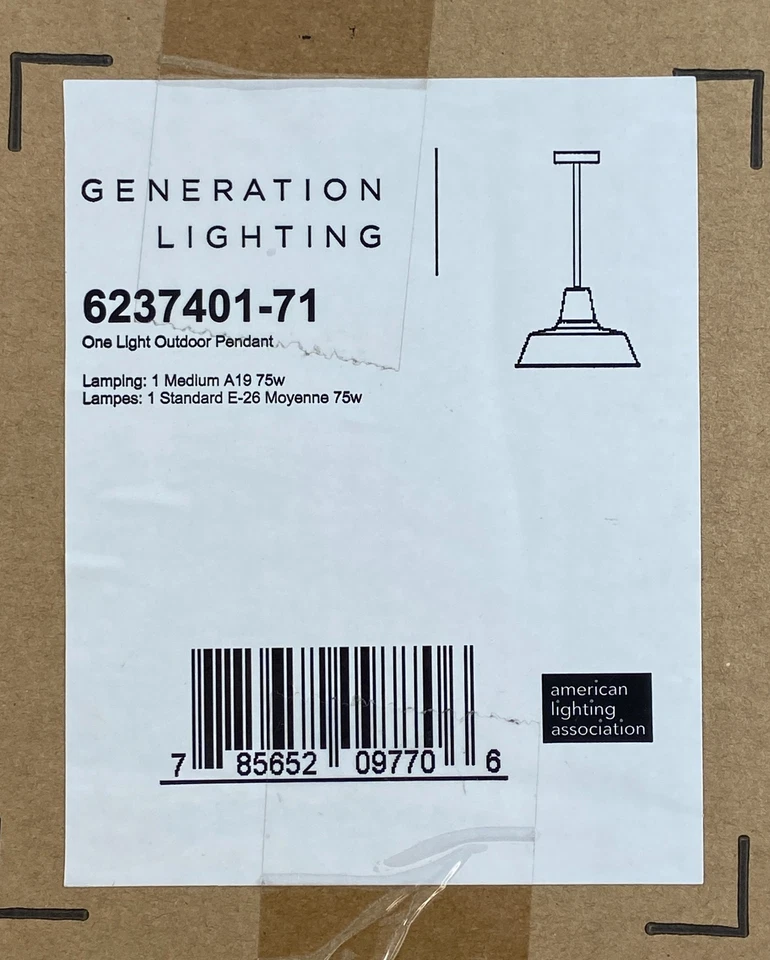 Visual Comfort Studio Barn Light Outdoor Pendant in Antique Bronze 6237401-71 - Image 2 of 4