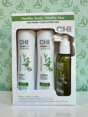 CHI Powerplus Hair Renewing System Shampoo, Conditioner & Scalp Treatment NEW