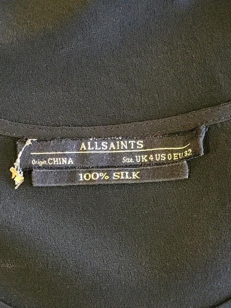 Women AllSaints Dress Black Silk 32